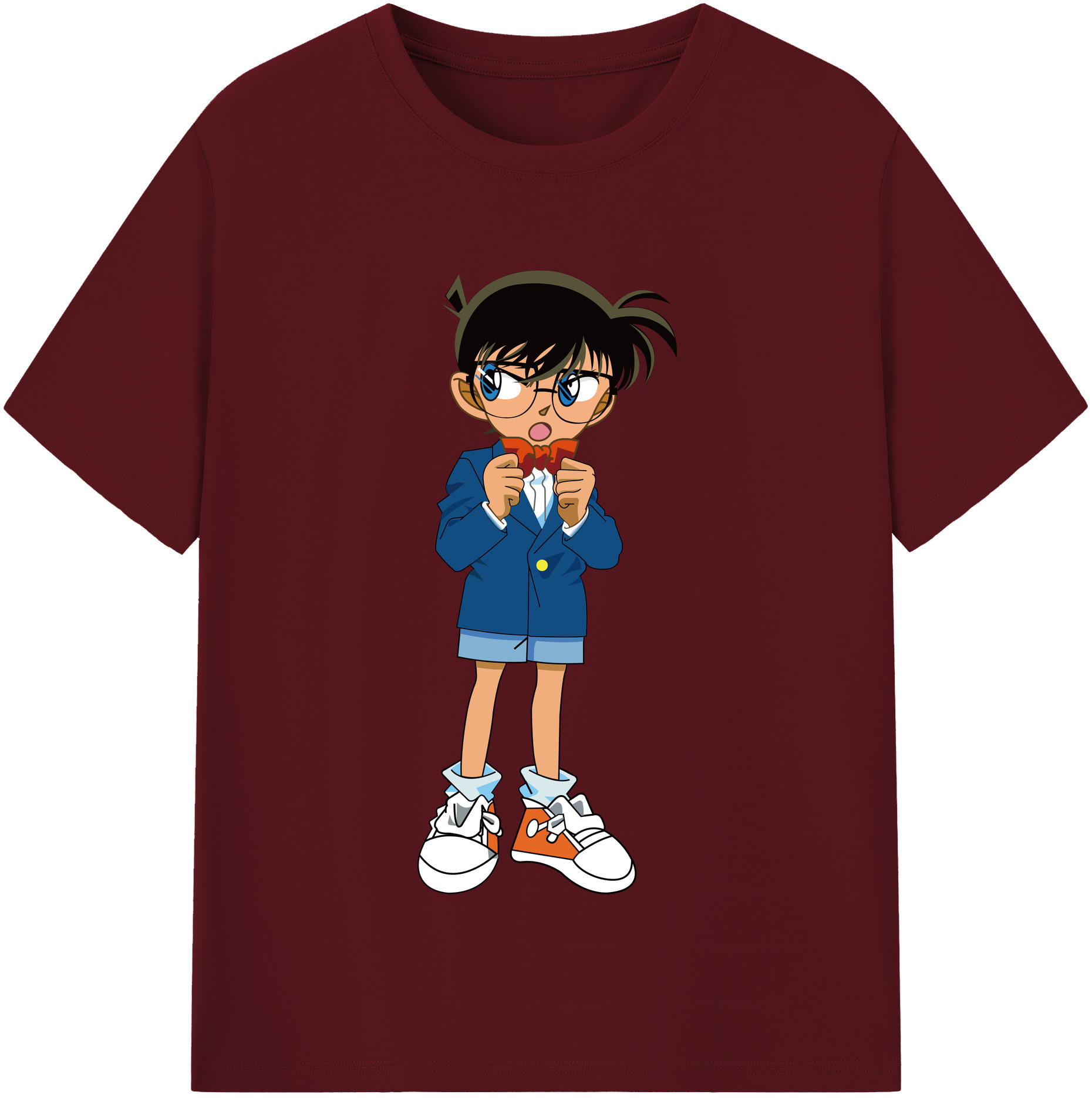 （画像用） 名探偵コナン 江戸川 コナン Detective Conan Conan Edogawa 綿100％半袖Tシャツ（フロントプリント）